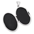 thumbnail image 2 of Sterling Silver Rhodium-plated Polished 32mm 2-Frame Oval Locket QLS101 (41mm x 23mm), 2 of 3