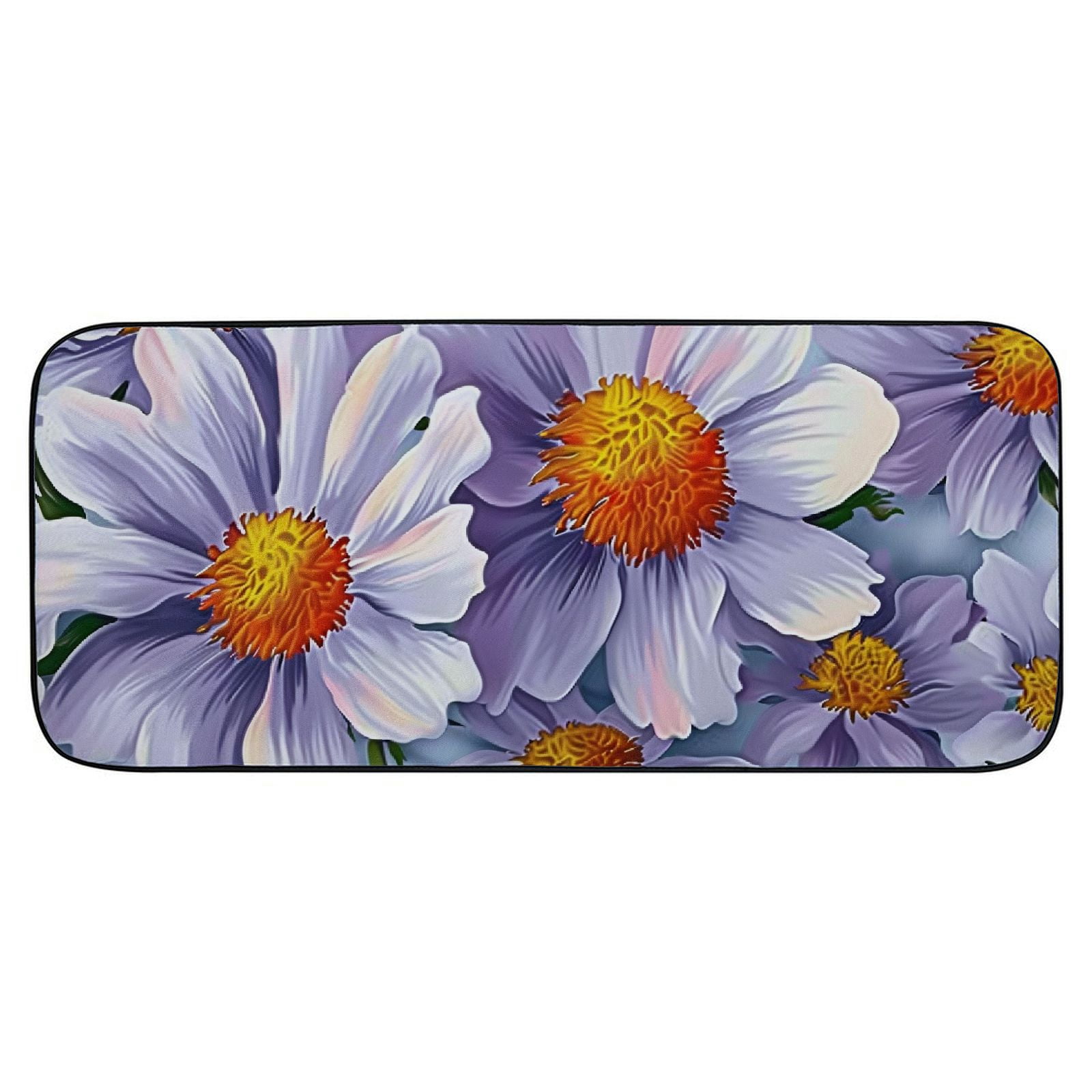 PHYHOO Front Door Mat Welcome Mat, Elegant Daisy Flower Non-Slip Absorbent Indoor Door Mats, Durable Rubber Backing Floor Doormat for Entryway, Patio, Porch, 19.68*47.24 in