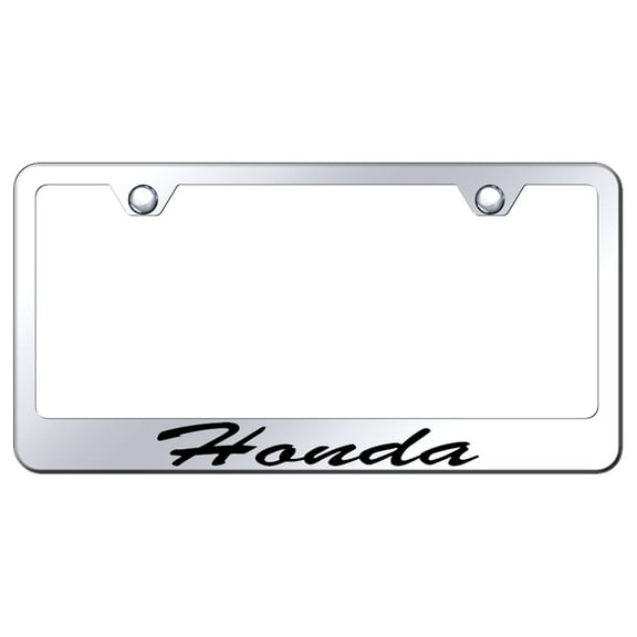 Honda Laser Etched Script Stainless Steel License Plate Frame (Chrome)