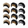 thumbnail image 1 of wonima11 12 Pieces Satin Bonnet Hat For Women Sleeping Shower Caps Curly Hair Silky Bonnet Hair Wrap (Leopard), 1 of 1