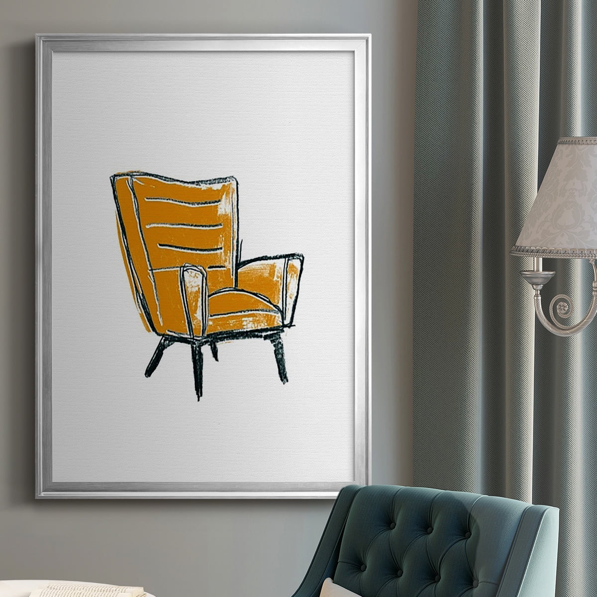 Take a Seat III Premium Framed Print, in Gold, Black, or Silver - Ready to Hang