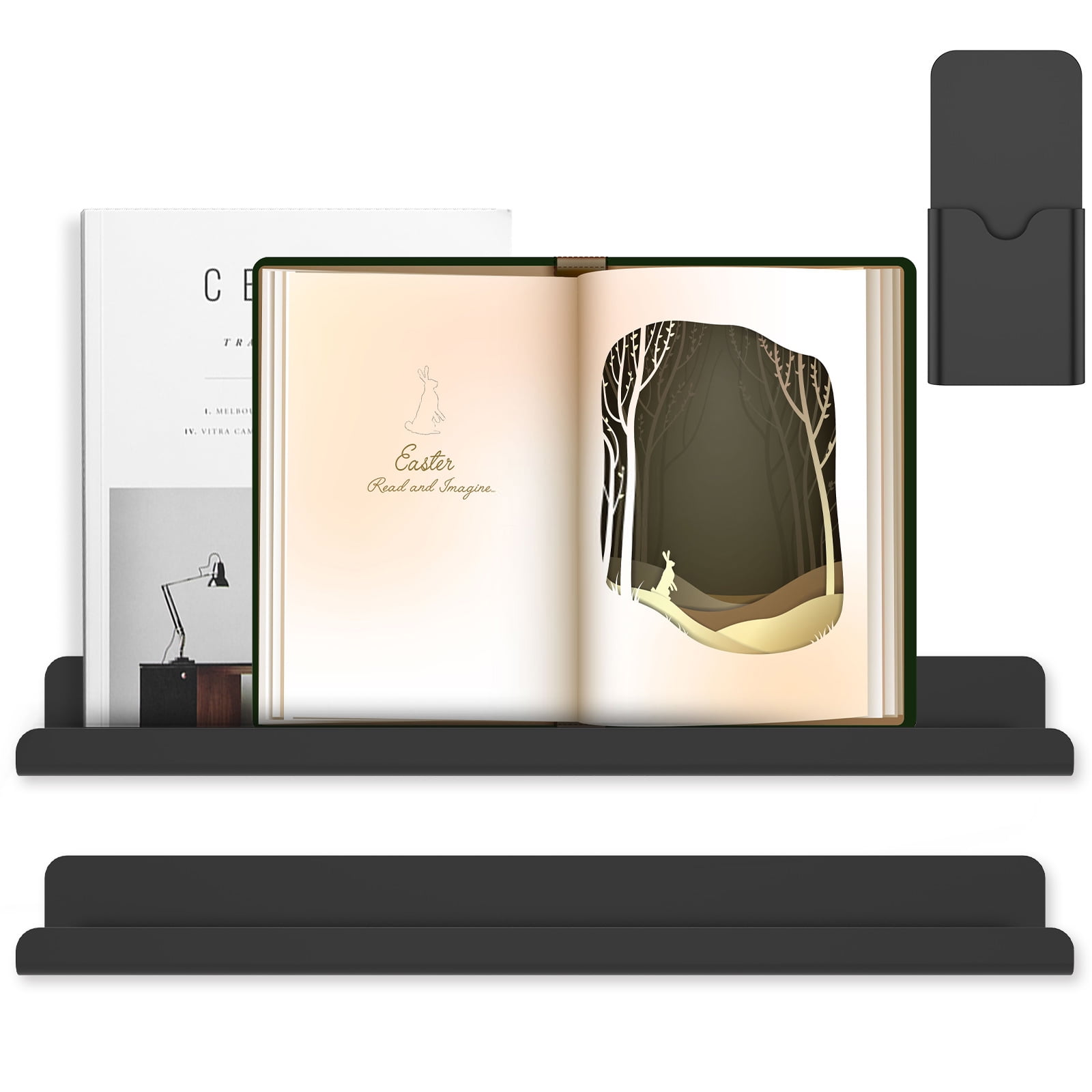 2Pcs Book Shelf for Whiteboard Acrylic Book Holder