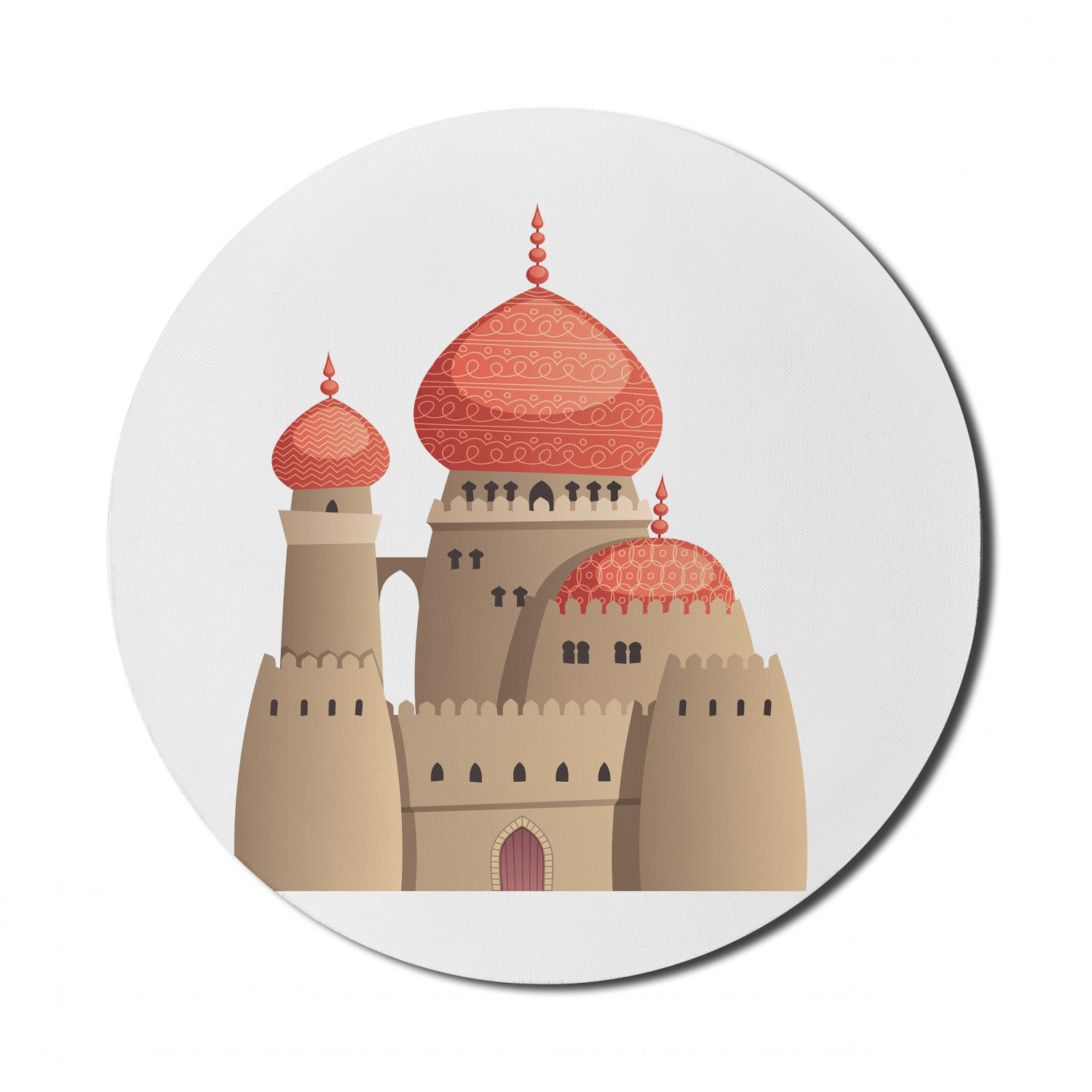 Tribal Mouse Pad for Computers, Castle Cartoon Style Fairy Tale Palace ...