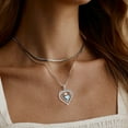 thumbnail image 3 of Beautlace 925 Sterling Silver Cross Necklace,March Birthstone Heart Pendant Necklace Jewelry Birthday Christmas Mothers Day Gifts for Women Mom, 3 of 12