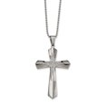 thumbnail image 1 of Stainless Steel Polished CZ Cross Necklace 24.5in, 1 of 2