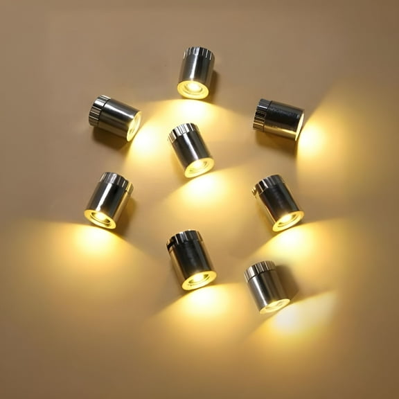 HIBIBUD 8 Pcs Led Lights, Battery-Powered Mini Led Lights, 7 Colors to Choose, Suitable for Dollhouses, Small Decorative Lights, Diy Miniature Lights (Warm White)