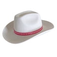 thumbnail image 5 of Stylish White Western Hat Headwear For Women With Ribbon Star Designs For Outdoor Parties And Special Occasion, 5 of 9