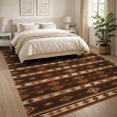 thumbnail image 3 of ODIKA 8'x10' Washable Area Rug Non-Slip Chair-Friendly Mat Waffle Southwestern Boho Tweed Stripes Checkered Durable Door for Dining Room, Large Office, Lounge, 3 of 7