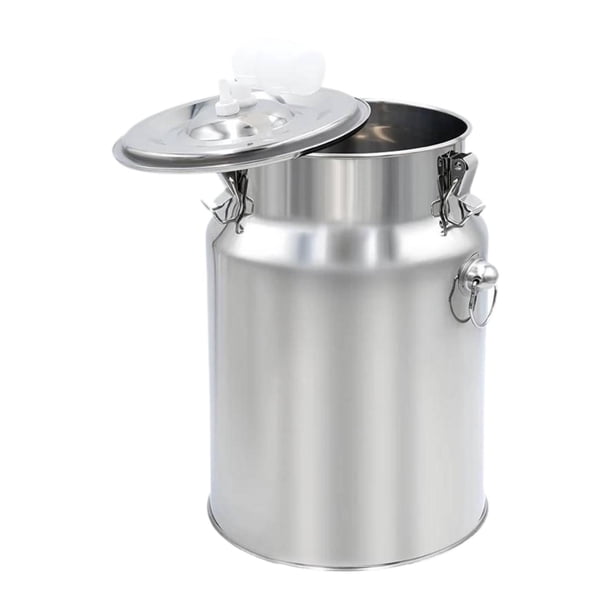 Dispositivo de ordeño para vacas y cabras con cubo de ordeño de acero inoxidable, piezas individuales estables 10L