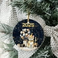 thumbnail image 3 of Happy New Year Manx Welcome 2025 Balloon Firework Party Ceramic Round Ornament Cat Lover Kitten Owner Gifts Home Tree Decor - 01014, 3 of 5