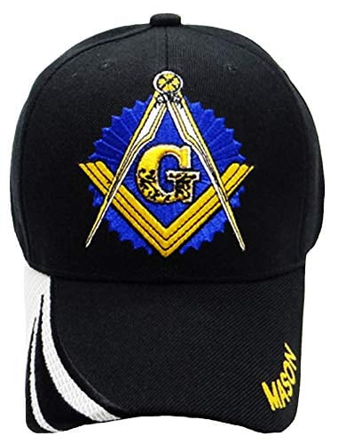 White Hat Masonic Emblem Compass Square 