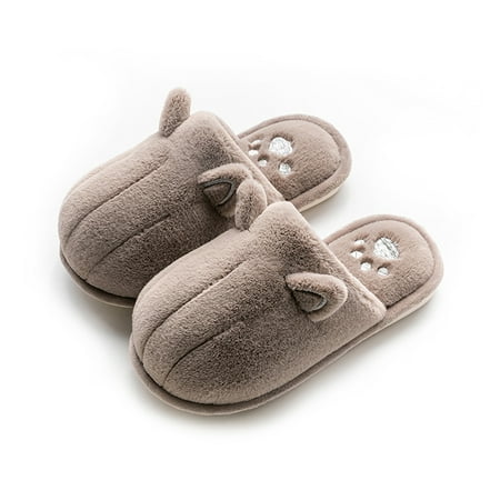 

Beechoice Memory Foam Slippers with Fuzzy Plush Lining Slip on House Slippers with Indoor Outdoor Anti-Skid Rubber Sole