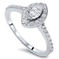 thumbnail image 2 of Pompeii 1/2ct Halo Marquise Diamond Engagement 14K White Gold Ring Lab Grown (FG,VS2/SI1), 2 of 4