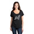thumbnail image 2 of Thread Tank Maltese Dog Silhouette Women's Relaxed Slouchy Dolman T-Shirt Tee Heather Black Small, 2 of 4