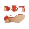 thumbnail image 4 of BLISSFUL STEP Woman's Sandals Block Heels Ankle Strap Open Toe Sandals Orange 8.5, 4 of 6