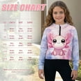 thumbnail image 7 of Xoenoiee Axolotl Tree Tie Dye Print Girls Zip Up Hoodie Long Sleeve Cute Cropped Sweatshirt Kids Crop Top Pullover Fall Outfits with Front Pocket, 5-6 Years, 7 of 7