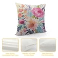 thumbnail image 4 of JEUXUS  Throw Pillow Covers Peonies Summer Watercolor Floral Pink Flower Girly Pastel Mint Colorful Decorative Pillow Cases Home Decor Square Pillowcases, 4 of 5
