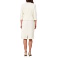 thumbnail image 3 of INSPIRE CHIC Women's Skirt Suit Set 2 Piece Outfit 2026 Work Office Blazers and Pencil Skirts S Beige, 3 of 5