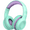 Green, variant on Mpow Kids Headphones with Microphone, Stereo Wired Headphones for Kids 85/94dB Safe Volume with Share Port, Adjustable Foldable Toddler Headphones over Ear Kids Headphones for School, Airplane