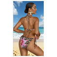 thumbnail image 2 of Womens Bikini Set Pink Leopard & Rose Print - Halter Tie Front Swimsuit, Sexy 2 Piece Bathing Suit for Beach, Pool, Summer Vacation, Adjustable Side Ties, 2 of 6