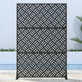 thumbnail image 3 of MAYEERTY 72"x47" Outdoor Privacy Screen with Stand Carl Metal Balcony Decorative Screen,Black, 3 of 7