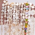 thumbnail image 4 of HOOUN Natural Shell Pearl Love Star Oval Flat Round Loose Beads for Jewelry Making DIY-hand 12x19mm, 4 of 9