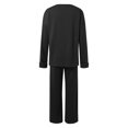 thumbnail image 4 of Women Fashion Hoodless And Trousers Suits Tracksuit For Men And Women Solid Color Sweatshirt And Sweatpants Two Piece Sets Women Career Pants Suit Womens Insulated Overalls Trousers Suits for Women, 4 of 4