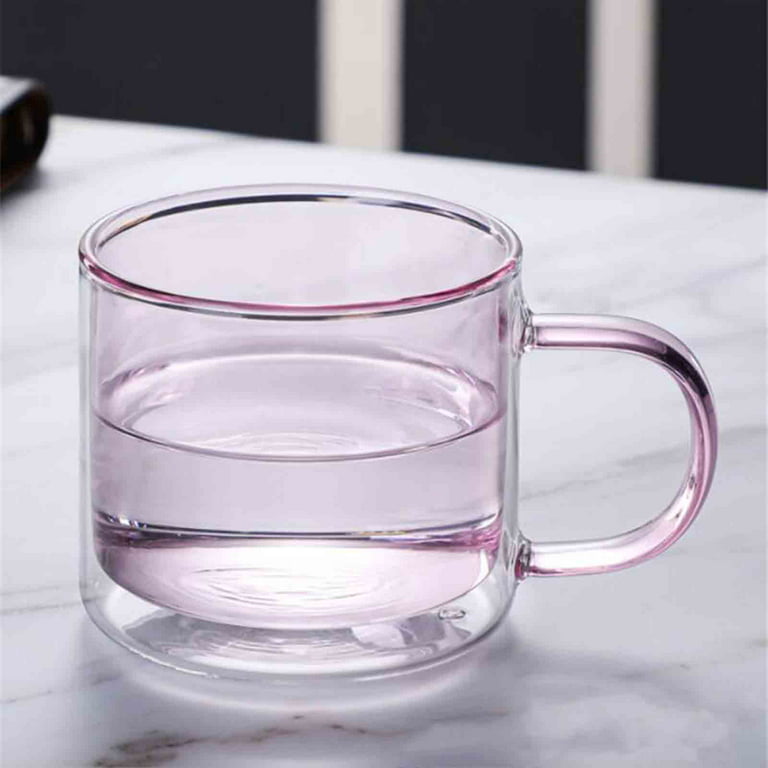 Monfince Clear Glass Cup, Transparent Cup, Glass Coffee Cup, Home Glass Mug  For Juice, Soda, Ice Coffee, Tea
