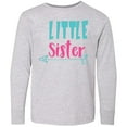 thumbnail image 3 of Inktastic Little Sister, Younger Sister, Arrow - Blue Pink Long Sleeve Youth T-Shirt, 3 of 5