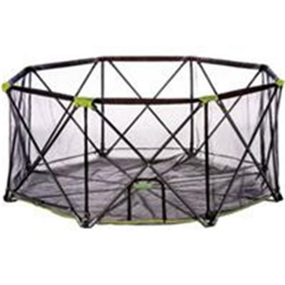 Carlson Pet Products 014226 8 Panel Portable Pen with Pet Door & Carry Case, Black & Green