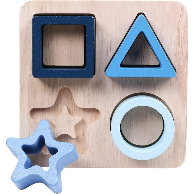 Juguetes apilables de clasificación de madera, combinación de bloques de reconocimiento de color de forma