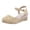 A-Beige388, variant on Womens Wedge Slide Stylish Flexible Sleek Open Toe Dual Hook Loop Footbed Faux Leather Wedge Slide Summer Casual Outing Sandals