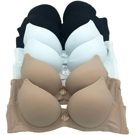 

6 Pieces Gift ADD 1 Cup Full Cup Demi Wired Double Pushup Push Up Bra B/C (34C)
