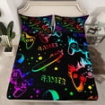 thumbnail image 2 of Homewish Skateboard Sports Hat Twin Sheet Sets, Game Boy Gamepad Twin Fitted Sheet, Cartoon Stars Print Flat Sheet, Breathable Home Decor, 3pcs, 2 of 7