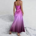 thumbnail image 6 of VONCOS Womens Satin Nightgown Ombre Pink Purple Spaghetti Strap V-Neck Long Maxi Slip Dress with Slit for Sleep & Loungewear,Size 2XL, 6 of 8