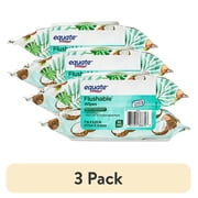 (3 pack) Equate Flushable Wet Wipes, Coconut Scent, 96 Wipes, 2 Pack