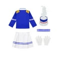 thumbnail image 2 of Aislor Unisex Girls Boys Deluxe Marching Band Uniform Sets Royal Guard Show Festival Costume 3-12 Royal Blue B 4-5, 2 of 7