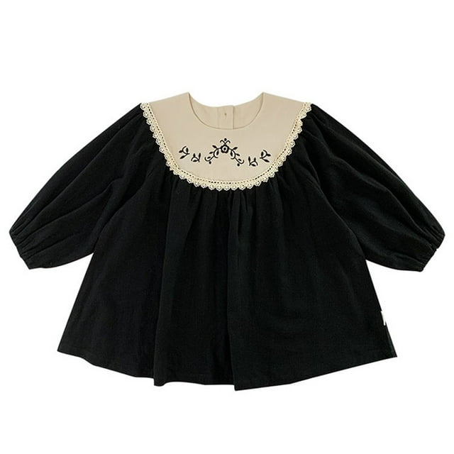 E-Trad Autumn Girls Dresses Children's Western Style Embroidered Princess Dress