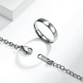 thumbnail image 5 of 4mm Stainless Steel Men Womens Bands Silver Smooth Chain Necklace Ring Size 6-11, 5 of 7
