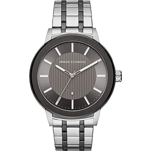 Armani exchange black dial online two tone strap watch