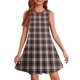thumbnail image 3 of Teen Girls Dresses Sleeveless Plaid A-Line Dress Classic Pattern Casual Summer Dresses for Kids ,Sie:110, 3 of 7