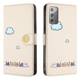 thumbnail image 3 of JTCASES for Samsung Galaxy Note20 Wallet Case, Lovely Cat Pattern PU Leather Shockproof TPU with Card Slots Cash Pocket Magnetic Closure Removeable Wrisr Strap Stand for Note20, Beige, 3 of 8
