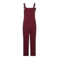 thumbnail image 5 of Abomasnow Jumpsuits for Women Adjustable Spaghetti Strap Straight Long Pants Rompers Lightweight Non-See-Through Overalls with Pockets, 5 of 5