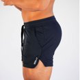 thumbnail image 6 of Huresd Men's Athletic Shorts Gym Workout Short Shorts Casual Shorts Running Bodybuilding 5 Inch Inseam Shorts Navy 2XL, 6 of 6