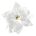 thumbnail image 2 of 12Pcs Silver Glitter Poinsettia Picks, Metallic Christmas Poinsettia Artificial Flowers with Wired Stem, 8.46in Tree Ornaments for Winter Wonderland & Glam Holiday Decor, 2 of 6