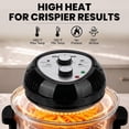 thumbnail image 2 of Granitestone 16Qt Large Glass Air Fryer Non Toxic – Family Sized Airfryer Cooker with 3 Cooking Levels, Stainless Steel Racks, Chicken, No Preheat, Self Cleaning, Dishwasher Safe, Black, 2 of 8