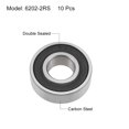 thumbnail image 2 of 6202-2RS Deep Groove Ball Bearings Z2 15mmx35mmx11mm Double Shielded Carbon Steel 10pcs, 2 of 4