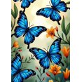 thumbnail image 4 of Beautiful Blue Butterflies and Pink Flowers Background Banner Party Decorations Backdrop Photography Props Spring Events Garden Parties Wedding Decorations, 4 of 4