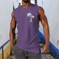 thumbnail image 2 of HCNTES Muscle Sleeveless Shirts for Men Cotton Summer Plain Gym Workout Tank Tops Crewneck Solid Loose Fit Hippie Tanks XL Purple, 2 of 4