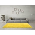 thumbnail image 3 of Ahgly Company Indoor Round Solid Yellow Modern Area Rugs, 4' Round, 3 of 4